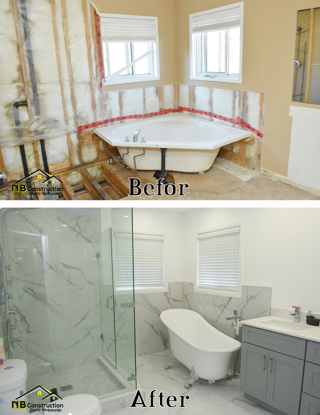 before after bathroom